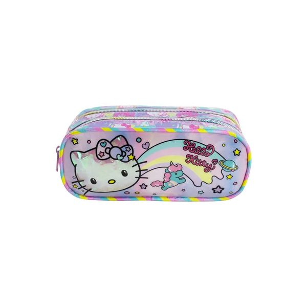 Estojo Infantil Xeryus Hello Kitty Rainbow com 2 Divisórias Estojo Infantil Xeryus Hello Kitty Rainbow com 2 Divisórias