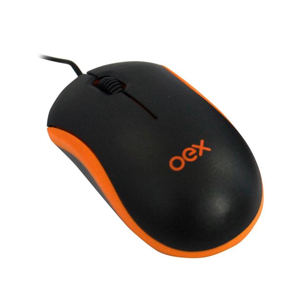Mouse OEX Ópitco Preto e Laranja MS103
