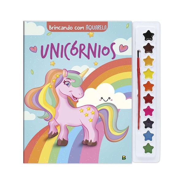 Livro Infantil Todo Livro Brincando com Aquarela Unicórnios