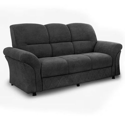 Sofá 3 Lugares Cama inBox Mourato com 187cm de Largura e Revestido em Bouclé Cinza Escuro