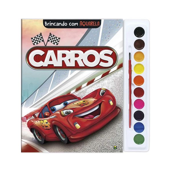 Livro Infantil Todo Livro Brincando com Aquarela Carros