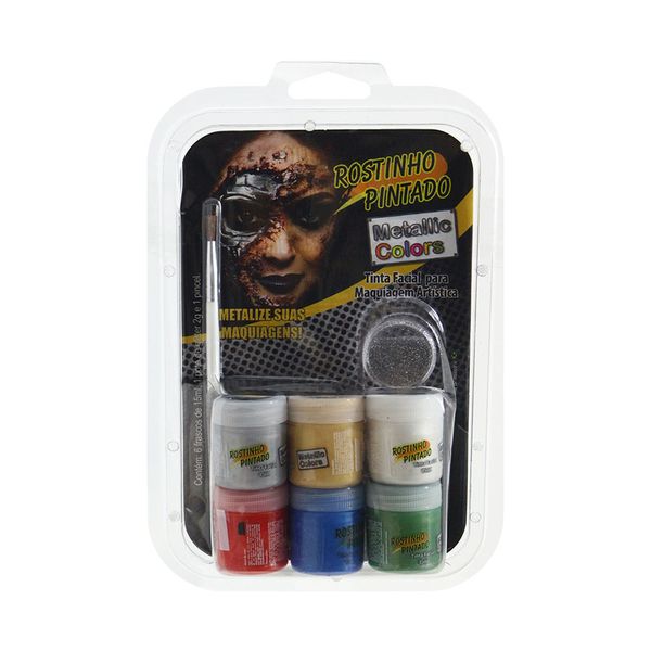 Kit Rostinho Pintado Metalizado 6 Cores 15ml