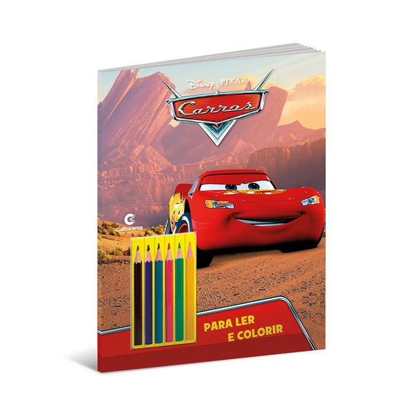 Livro Infantil Culturama para Ler e Colorir Carros com Lápis de Cor