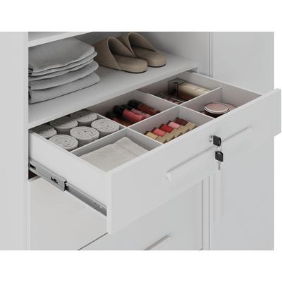 Cômoda Com Sapateira E Cabideiro Multiuso 5 Gavetas 1 Porta Imperial Zanzini Branco