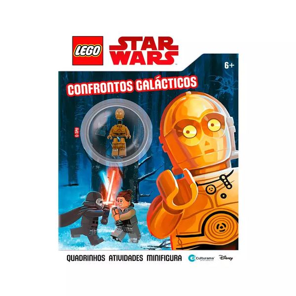 Livro Infantil Culturama Star Wars Confrontos Galácticos com Brinquedo Miniatura