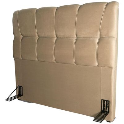 Cabeceira para Cama Casal Hellen Lara com Revestimento Platinum - 140cm de largura Bege
