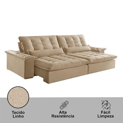 Sofá Victory Linho 02 Módulos De 100cm B25cm Meu Sofá Online A226 Linho Bege