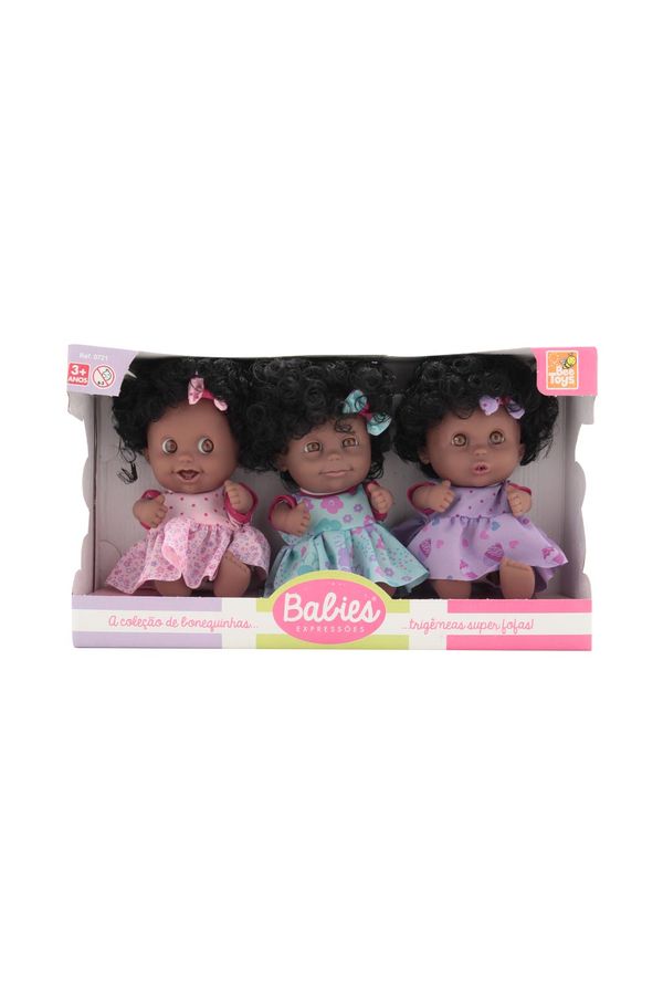 Boneca Bee Toys Babies Expressões Trigêmeas Black