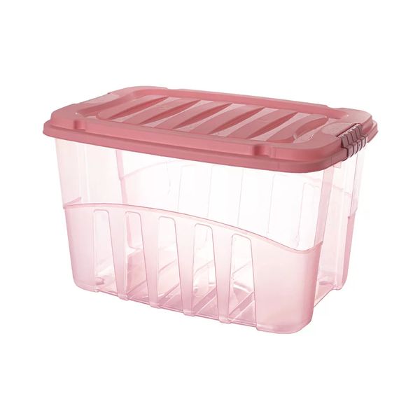 Caixa Organizadora Plasútil Gran Box Alta em Plástico Rosa 56L