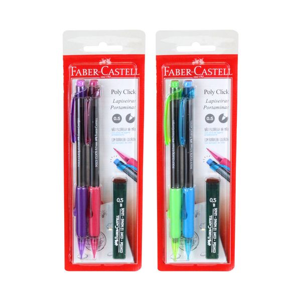 Lapiseira Faber-Castell Poly Click 0.5mm Cores Diversas - Item Sortido