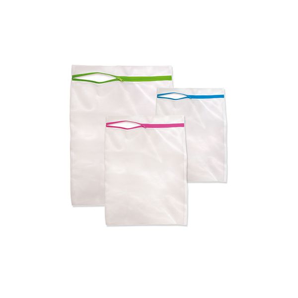 Kit Saco para Lavar Roupa Plast-Leo com 3 Peças Branco