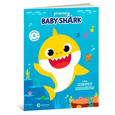 Livro Infantil Culturama Baby Shark Atividades para Ler e Brincar com Adesivos Interativos
