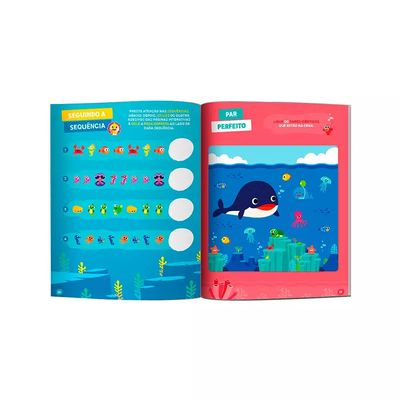 Livro Infantil Culturama Baby Shark Atividades para Ler e Brincar com Adesivos Interativos