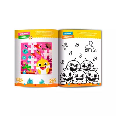 Livro Infantil Culturama Baby Shark Atividades para Ler e Brincar com Adesivos Interativos