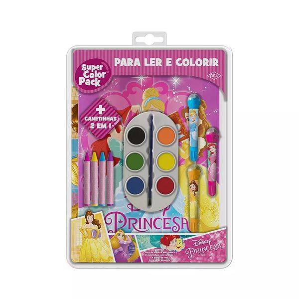 Livro Infantil Dcl Super Color Pack Princesas para Ler e Colorir