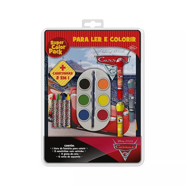 Livro Infantil Dcl Super Color Pack Carros III para Ler e Colorir