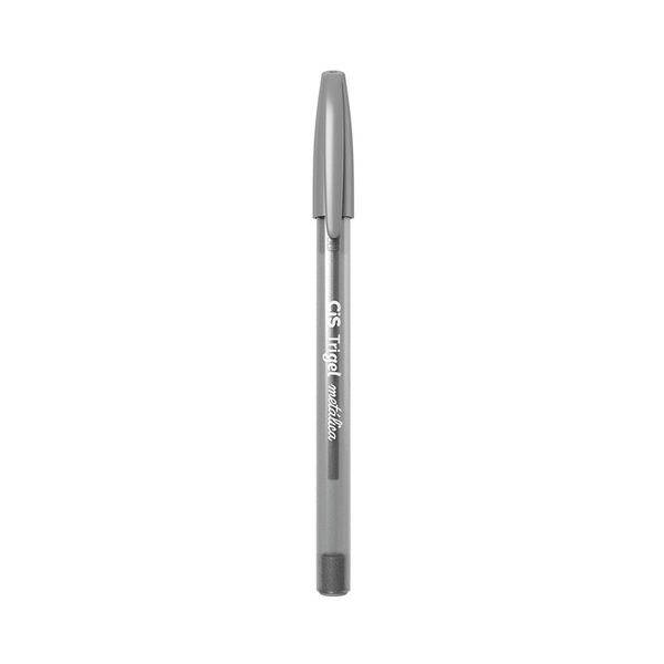 Caneta Gel Cis Trigel Corpo Triangular Tinta Metálica Prata 1.0mm