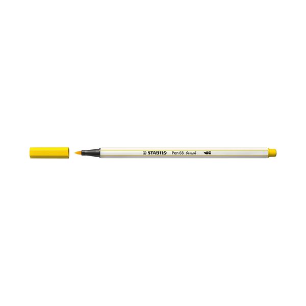 Caneta Hidrográfica Stabilo Pen 68 Brush Aquarelável Amarelo