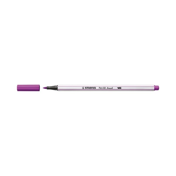 Caneta Hidrográfica Stabilo Pen 68 Brush Aquarelável Lilás