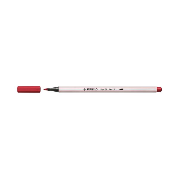 Caneta Hidrográfica Stabilo Pen 68 Brush Aquarelável Vermelho Escuro Caneta Hidrográfica Stabilo Pen 68 Brush Aquarelável Vermelho Escuro
