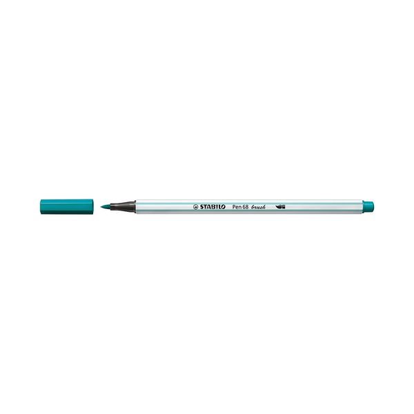 Caneta Hidrográfica Stabilo Pen 68 Brush Aquarelável Azul Turqueza