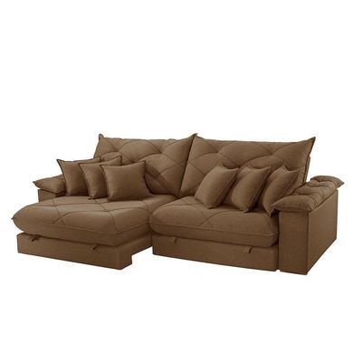 Sofá ágata Veludo Dois Módulos De 90 Cm B25 Meu Sofá Online B016 Veludo Marrom
