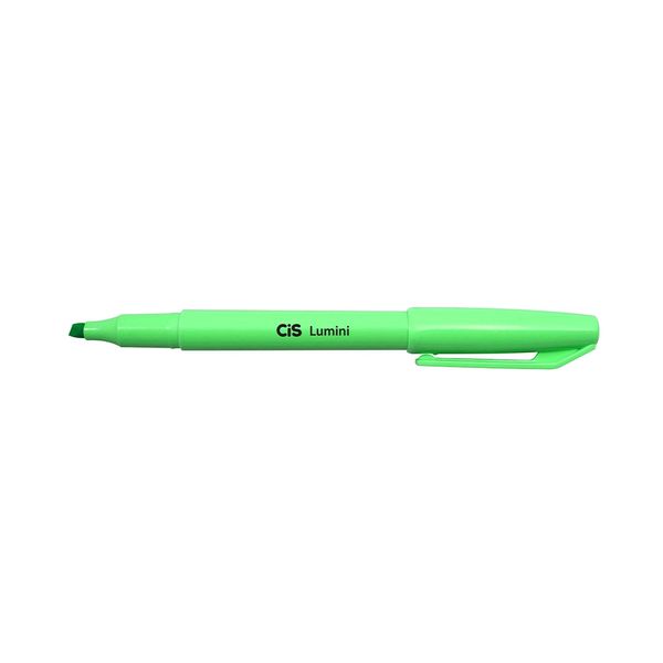 Marcador de Texto Cis Lumini Ponta Chanfrada Verde Neon