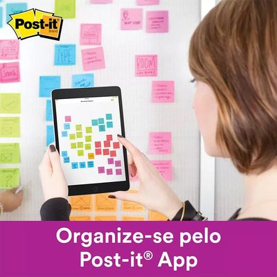 Bloco Adesivo Post It 3M Coleção Anos 80 com 3 Blocos Color 76x76mm 90 Folhas