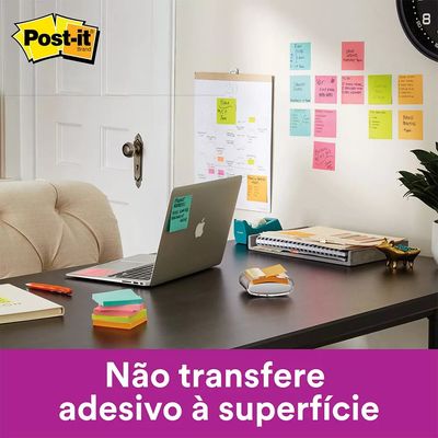 Bloco Adesivo Post It 3M Coleção Anos 80 com 3 Blocos Color 76x76mm 90 Folhas