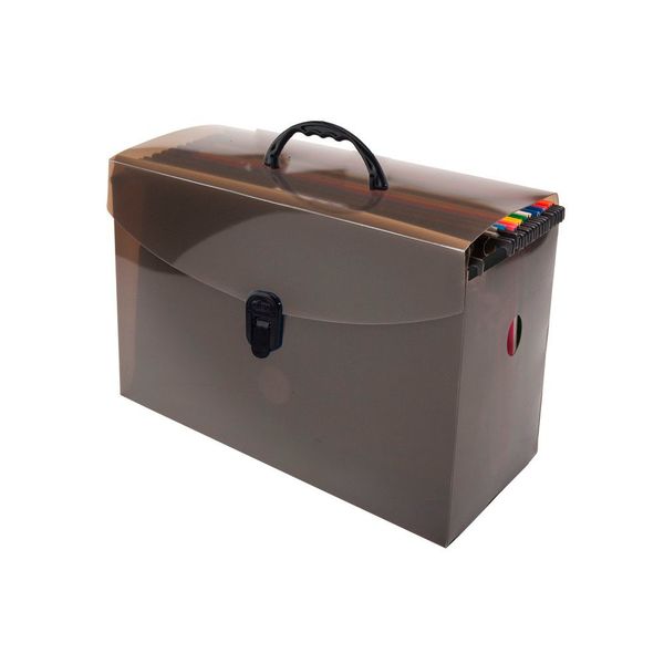 Maleta Plástica Dello Fumê com 10 Pastas Suspensas Coloridas Maleta Plástica Dello Fumê com 10 Pastas Suspensas Coloridas