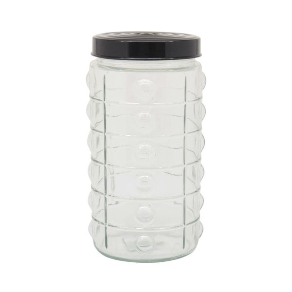 Pote de Vidro Le Classic Redondo Tampa Preta 1,7L