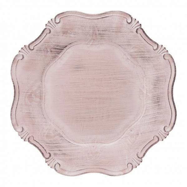 Sousplat de Plástico Copa e Cia Corinto Rose Gold Antique Rosa Chá 33cm