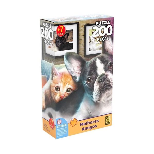 Quebra-Cabeça Grow Melhores Amigos com 200 Peças