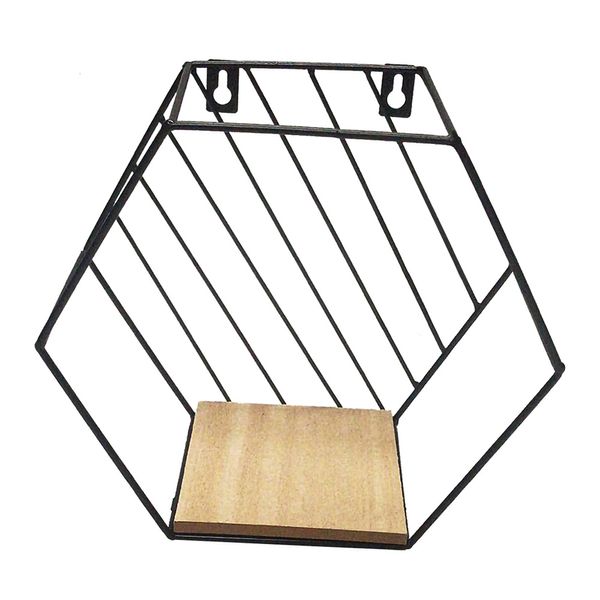 Prateleira Hexagon 23x12x20cm Metal/Mdf