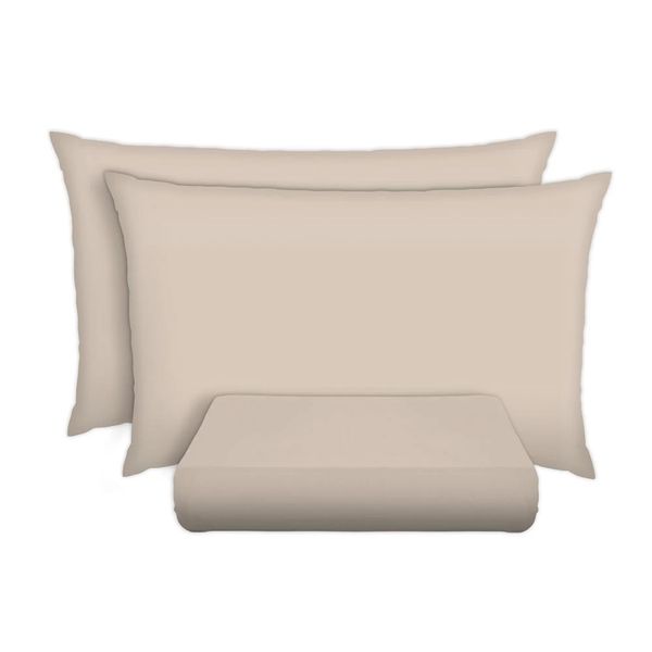 Jogo de Cama King Santista Prata 100% Algodão Bege com 4 Peças Jogo de Cama King Santista Prata 100% Algodão Bege com 4 Peças
