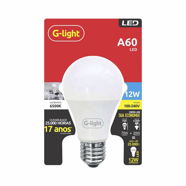 Lâmpada Led G-Light A60 12w 6500k Bivolt E27