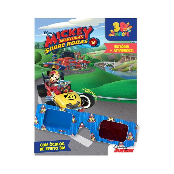 Livro Infantil DCL Histórias e Atividades Disney Mickey com Óculos 3D Magic