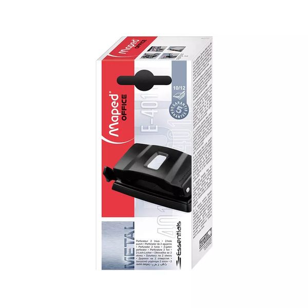 Perfurador de Papel Maped Office Essentials Metálico com 2 Furos 5mm para até 12 Folhas Perfurador de Papel Maped Office Essentials Metálico com 2 Furos 5mm para até 12 Folhas