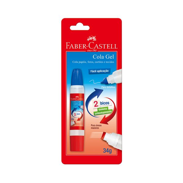 Cola Faber-Castell Gel com 2 Bicos 34g