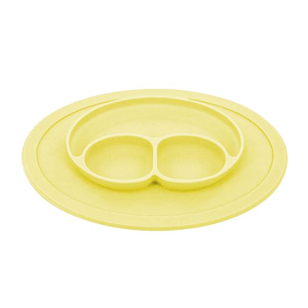 Prato de Silicone Le Baby com Três Divisórias Amarelo