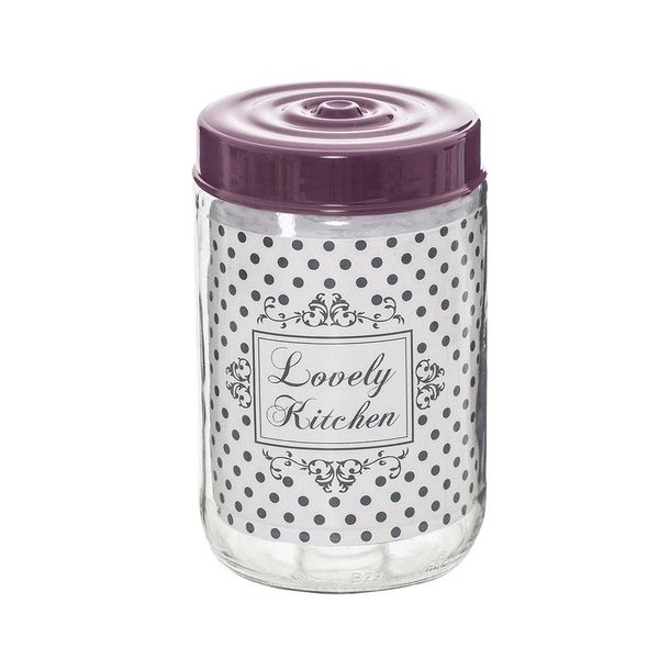 Pote Le Lovely em Vidro com Tampa Roxo 660ml Pote Le Lovely em Vidro com Tampa Roxo 660ml