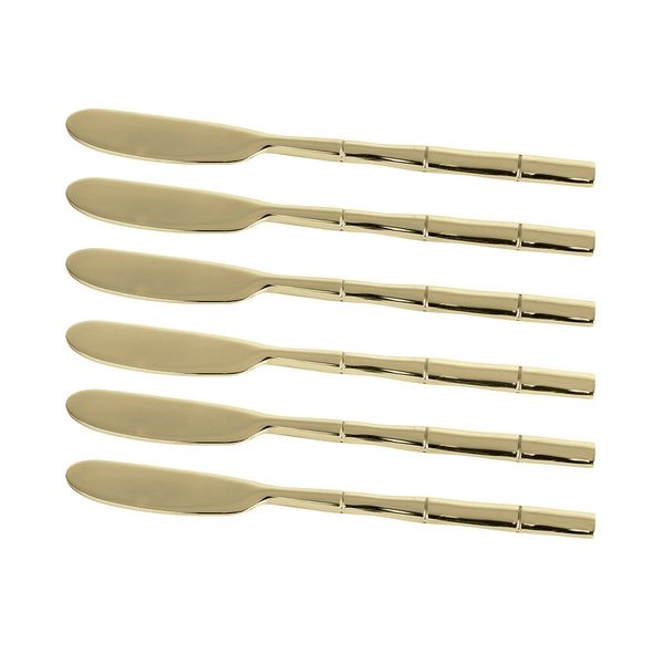 Jogo de Espátulas Fracalanza Steel Wood Aço Inox com Cabo Bambu Champanhe 6 Peças Jogo de Espátulas Fracalanza Steel Wood Aço Inox com Cabo Bambu Champanhe 6 Peças