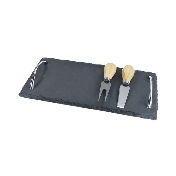 Kit para Queijo Dynasty em Ardósia com 3 Peças 30x15x2cm
