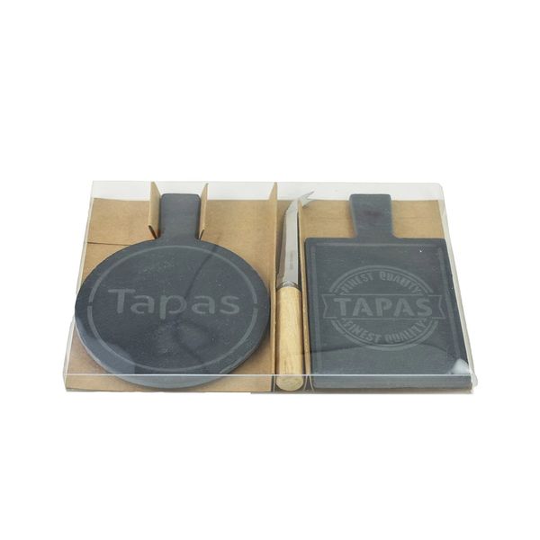 Kit para Queijo Dynasty em Ardósia com 3 Peças 28x19x2cm Kit para Queijo Dynasty em Ardósia com 3 Peças 28x19x2cm