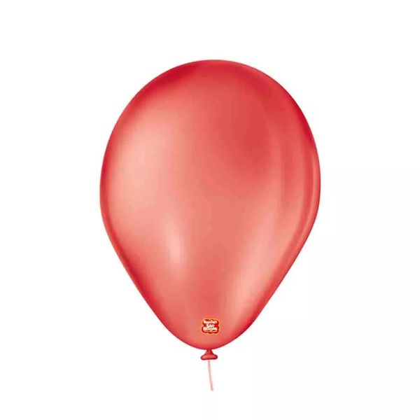 Balão São Roque Liso N9 com 50 Vermelho Quente