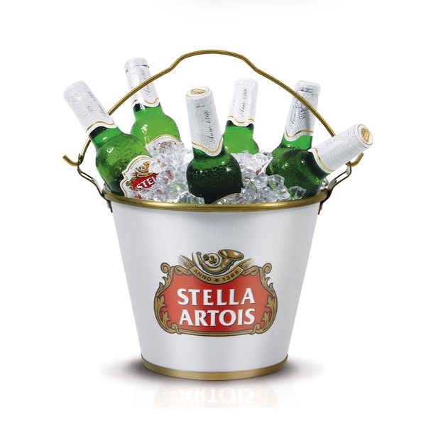 Balde de Gelo de Alumiart Stella Artois em Alumínio Branco 5L