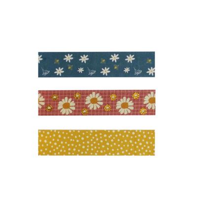 Washi Tape Decorativa Jocar Soul Garden Flower 15mmx3m com 3 Unidades