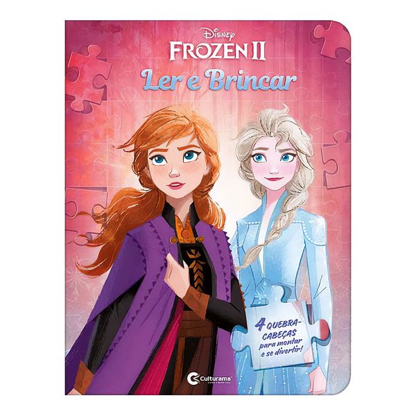 Livro Infantil Culturama para Ler e Brincar Disney Frozen com Quebra-Cabeça