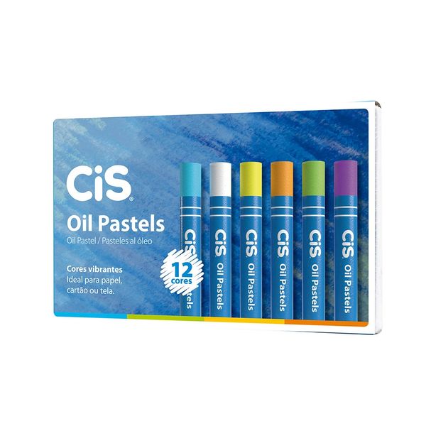 Giz de Cera Cis Oil Pastels com 12 Unidades Cores Vibrantes Giz de Cera Cis Oil Pastels com 12 Unidades Cores Vibrantes