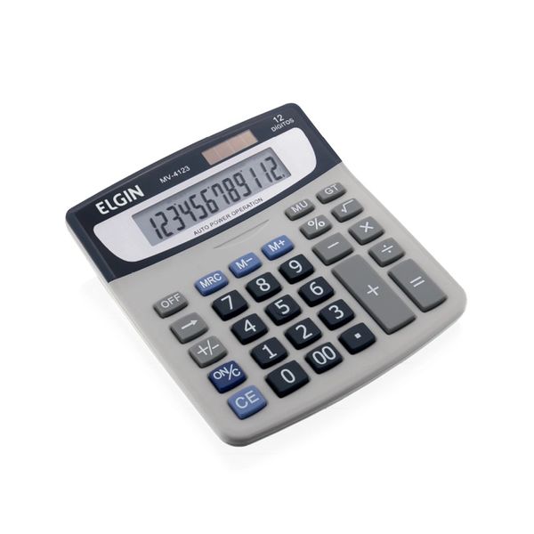 Calculadora de Mesa Elgin Visor com 12 Dígitos Cinza Calculadora de Mesa Elgin Visor com 12 Dígitos Cinza